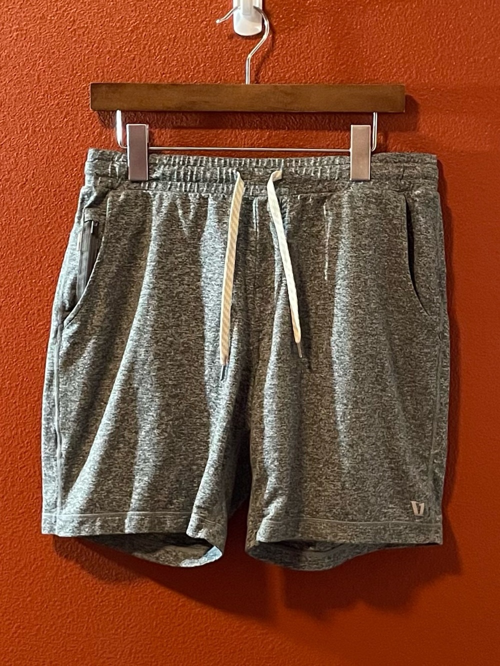 Vuori Men’s Ponto Performance Heather Gray Soft Stretch Running Huckberry Shorts